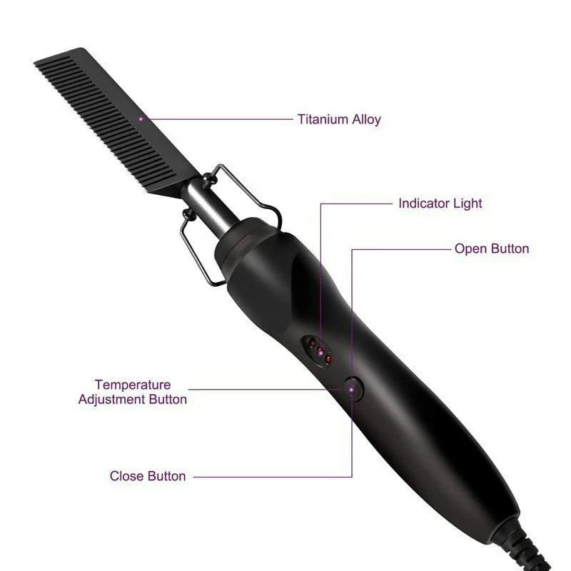 Electric Copper Hair Straightener Comb