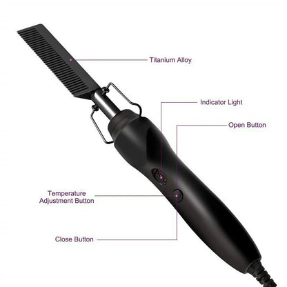 Electric Copper Hair Straightener Comb