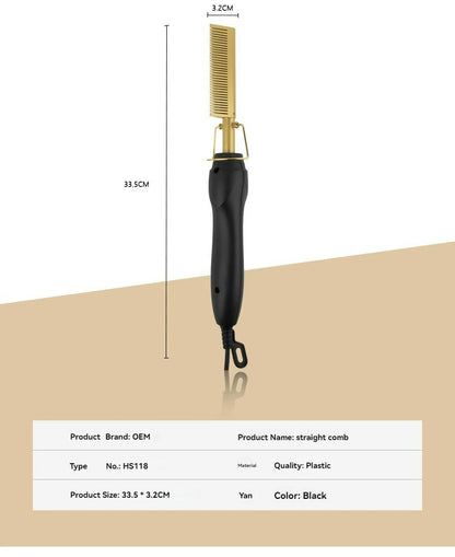 Electric Copper Hair Straightener Comb