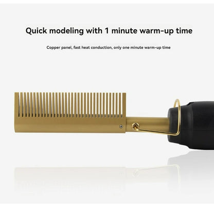 Electric Copper Hair Straightener Comb